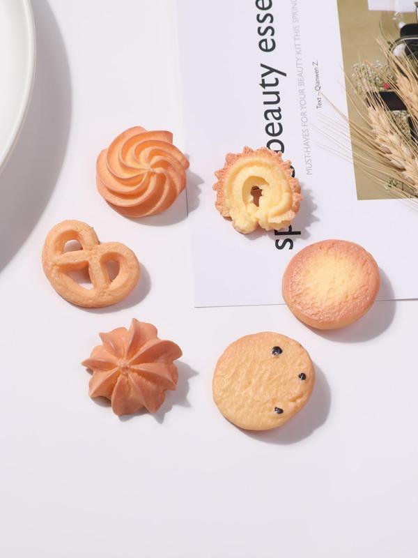 Funny Cookies Design Hair Clip (6pcs), Cute Cartoon Hair Accessories for Women & Girls, Simple Style Plain Color Temperament Seamless Bangs Clip for Party, Daily Clothing Decor