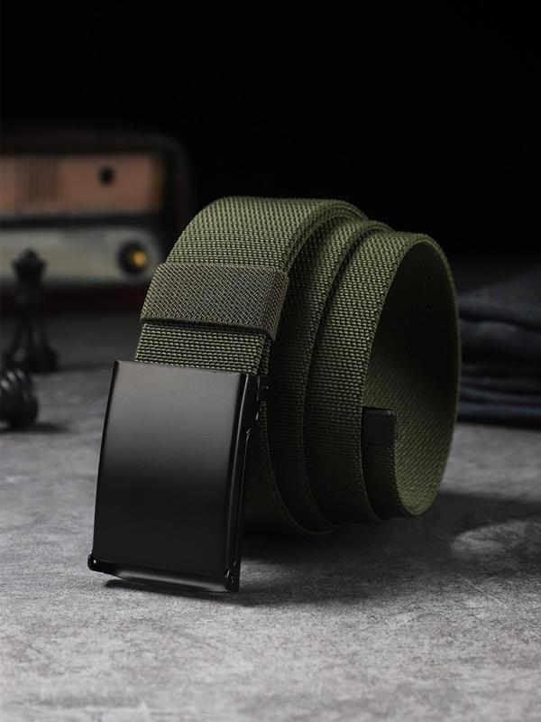 All-match Automatic Buckle Belt for Men, Elastic Waistband for Jeans Trousers, Accessory for Daily Used Summer Fall 2024, Fall Outfits, Fall Freshness