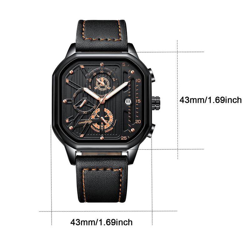 SMelody New Three-eye Men's Watch Calendar Luminous Waterproof