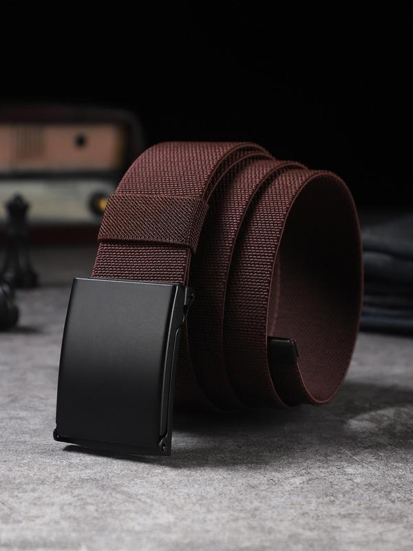 All-match Automatic Buckle Belt for Men, Elastic Waistband for Jeans Trousers, Accessory for Daily Used Summer Fall 2024, Fall Outfits, Fall Freshness