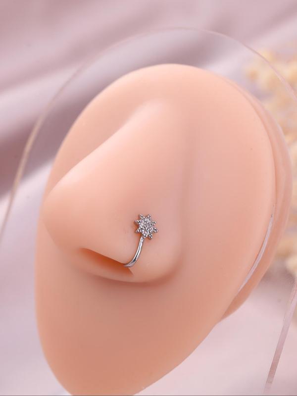 Rhinestone Star Shaped Nose Ring,  Women's Fashionable Body Jewelry for Party, Daily Clothing Decor, Trendy All-match & Exquisite Jewelry for Birthday Gift