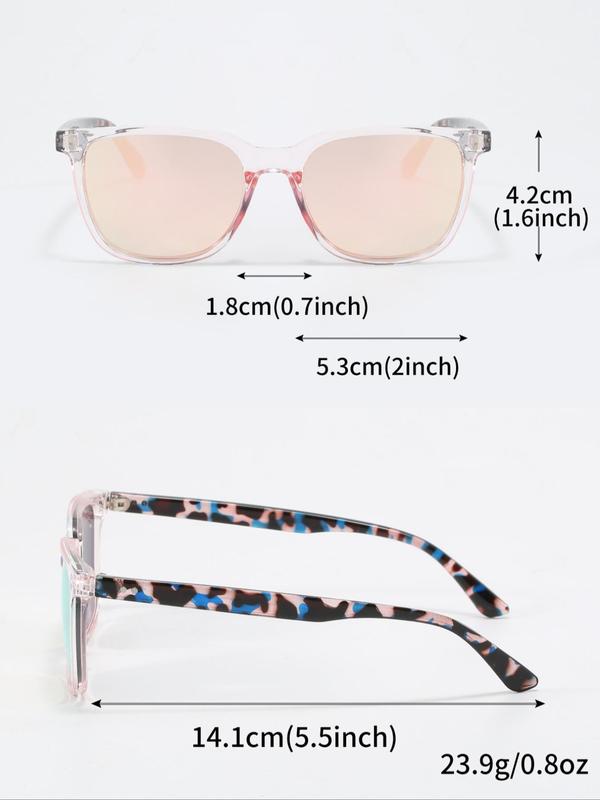 Unisex Square Frame Sunglasses, Glasses Trends 2024 for Women for Everyday Back To School Use, Fashion Accessories for Outdoor Activities Summer Vacation Beach