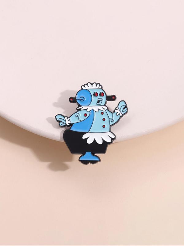 Cartoon Robot Design Brooch, Cute Alloy Badge for Daily Clothing Decor, Trendy All-match & Exquisite Brooch for Birthday Gift