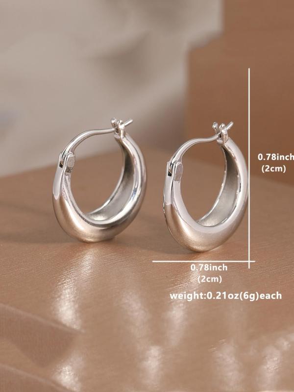 Women's Minimalist Temperament Hoop Earrings, Fashionable Earrings for Women & Girls, Trendy All-match & Exquisite Jewelry for Birthday Gift