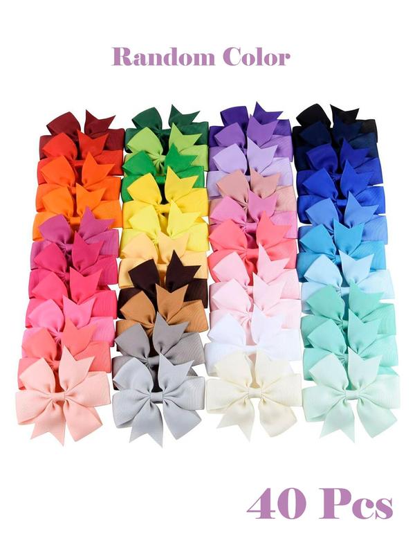 Random Color Cute Bow Decor Hair Clips, Fashion Hair Accessories for Women & Girls, Casual Versatile Hair Accessories for Daily & Back To School