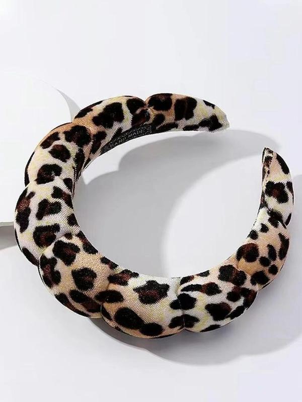 Leopard Print Padded Hair Hoop, Cute Hair Accessories for Women & Girls, Minimalist Headwear Suitable for Thick Hair