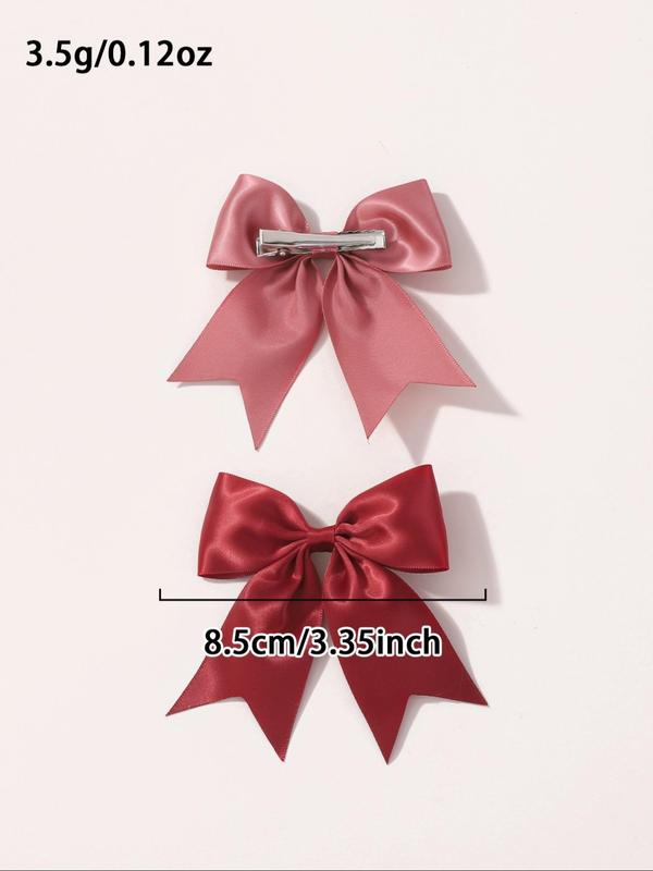 Women's Sweet Big Satin Bowknot Design Hair Clips, Cute Trendy Hair Clips, Fashionable Minimalist All-match Hair Accessories for Women & Girls