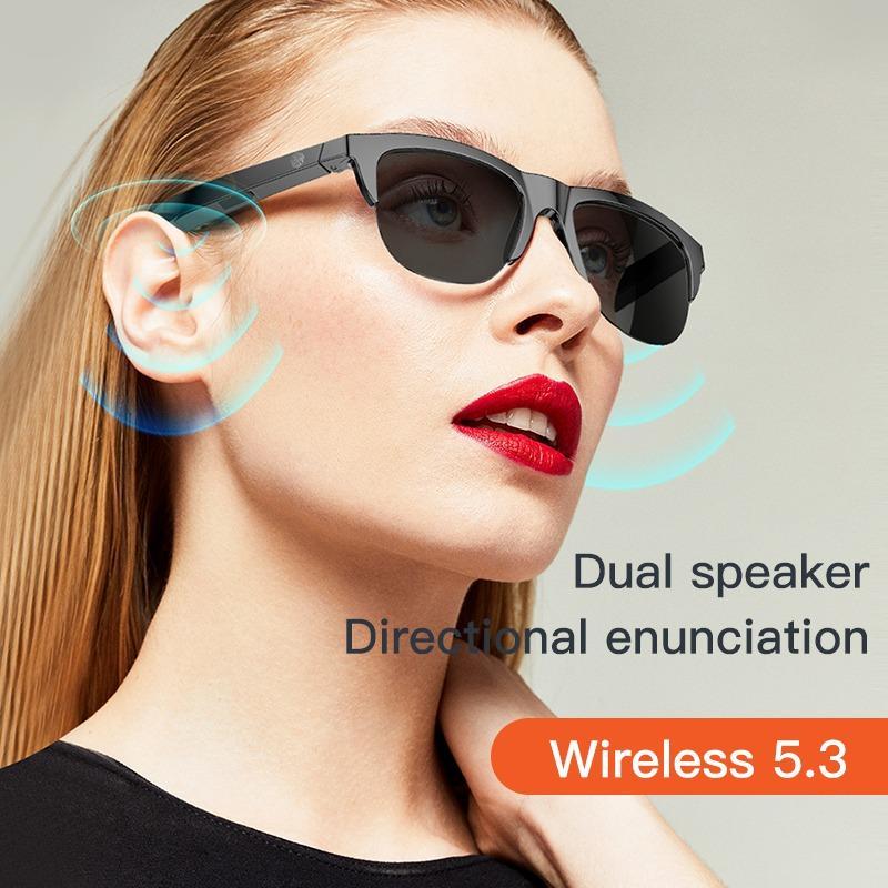 Fall Wireless Calling Ultraviolet-proof Sunglasses for Summer, Multifunctional Smart Sunglasses, HiFi Sound & HD Lens Headset Glasses Built-in Headphones, Sunglasses for Men & Women, BT Cool Tech Gadgets for Men Women