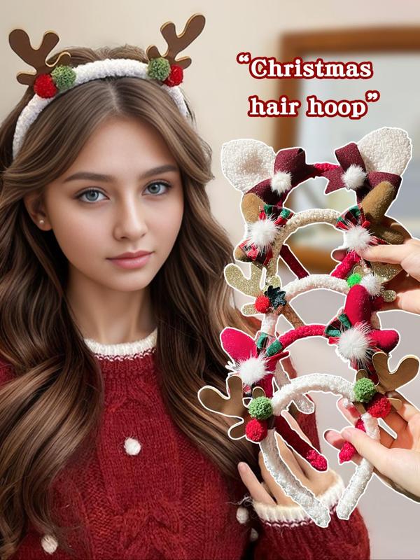 Cute Reindeer Horn Design Hair Hoop, Fashionable Hair Accessories for Women & Girls, Cute Lovely Hairwear for Daily Used