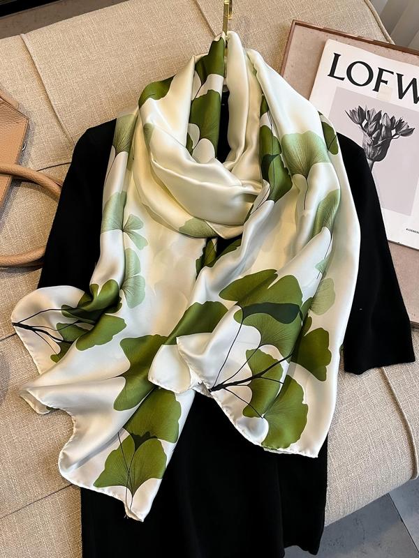 Women's Floral Print Scarf, Casual Soft Comfortable Shawl for Daily Wear, Fashion Accessories for All Seasons