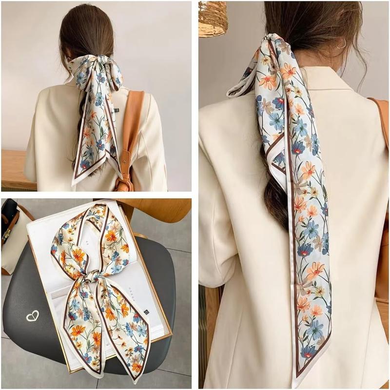 Silk Feeling Head Scarf Fashion Satin Hair Scarf Square Scarves for Women Gifts 27.5×27.5 inches