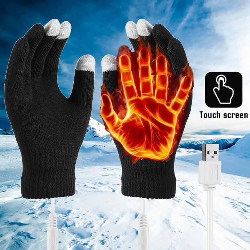 Heated Gloves for Men Women ,USB Feeling Heating Gloves USB Thermal Gloves USB Electric Keep Warm In Winter Black