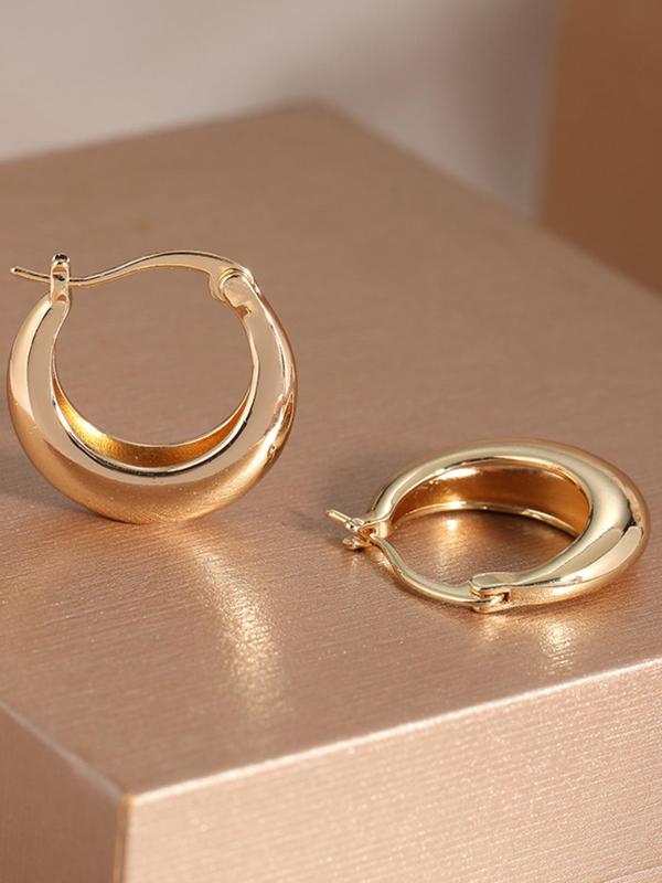 Women's Minimalist Temperament Hoop Earrings, Fashionable Earrings for Women & Girls, Trendy All-match & Exquisite Jewelry for Birthday Gift