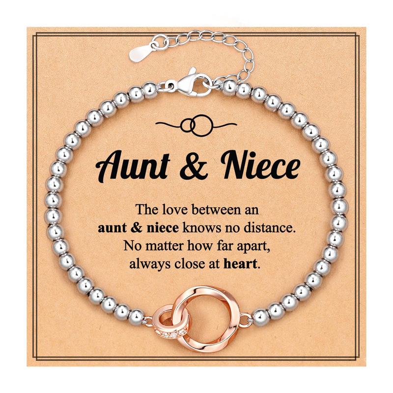 Mothers Day Gifts for Aunt from Niece Nephew, Best Aunt Ever Gifts Auntie Bracelet, Birthday Christmas Gifts for Women