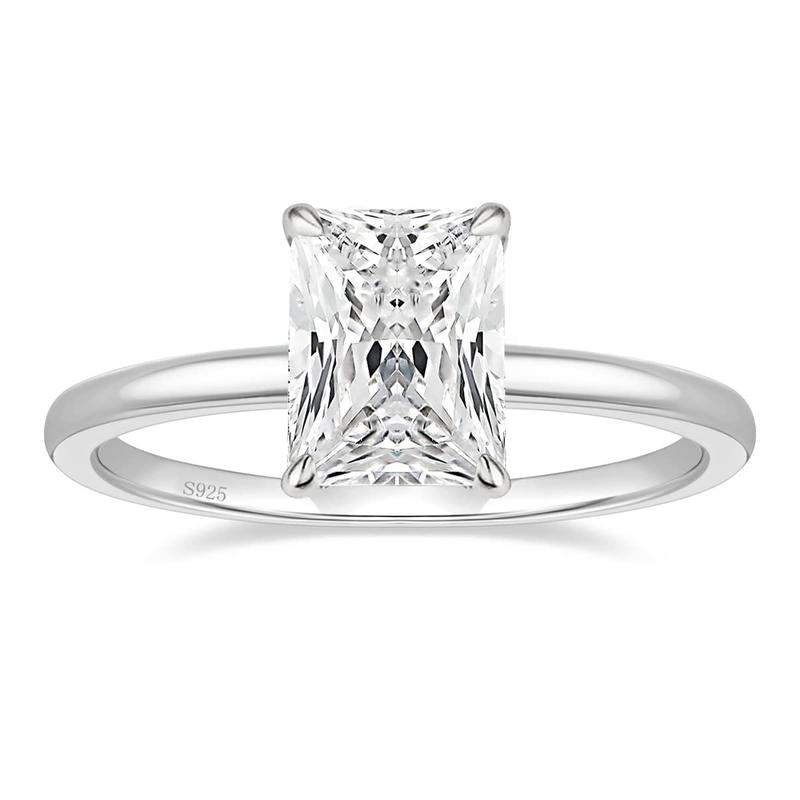 EAMTI 3CT Engagement Rings Radiant Cut Wedding Promise Rings for Her Wedding Bands for Women