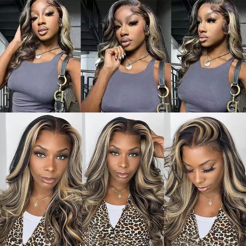 P1B 27 13x4 Highlight Blonde Body Wave Lace Front Wigs Human Hair Honey Blonde Colored Lace Frontal Glueless Wigs Human Hair Pre Plucked for Women with Baby Hair