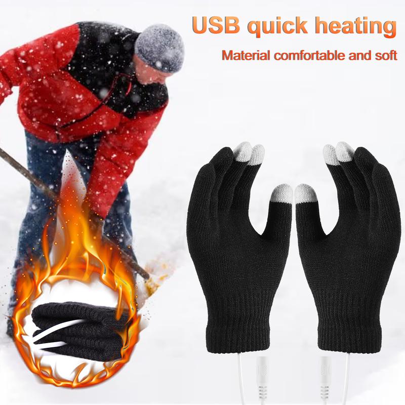 Heated Gloves for Men Women ,USB Feeling Heating Gloves USB Thermal Gloves USB Electric Keep Warm In Winter Black