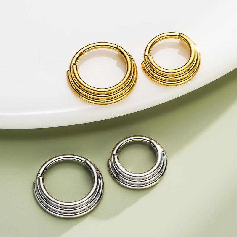 Oufer Hinged Segment Triple Layers Septum Ring-16G 316L Stainless Steel