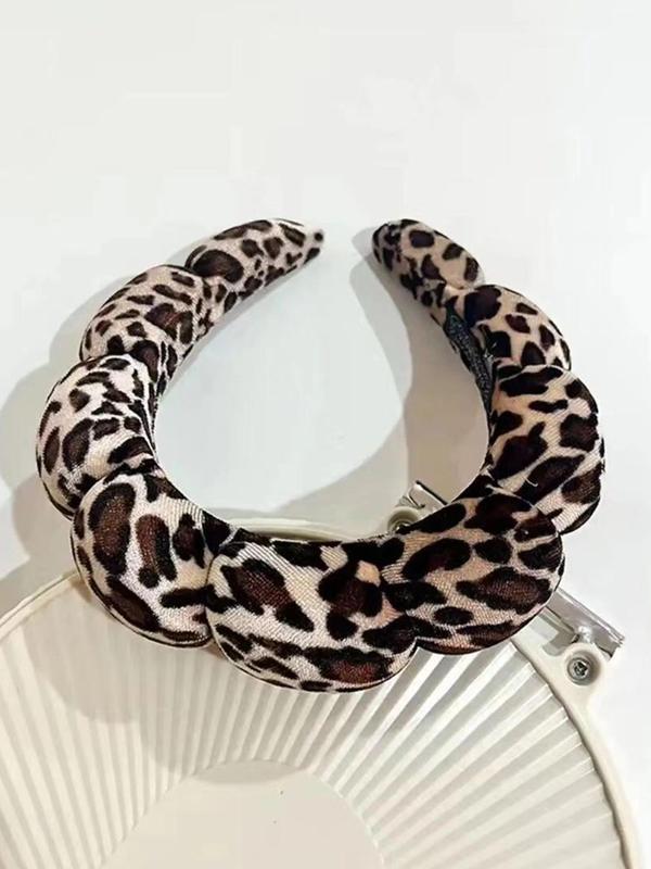 Leopard Print Padded Hair Hoop, Cute Hair Accessories for Women & Girls, Minimalist Headwear Suitable for Thick Hair