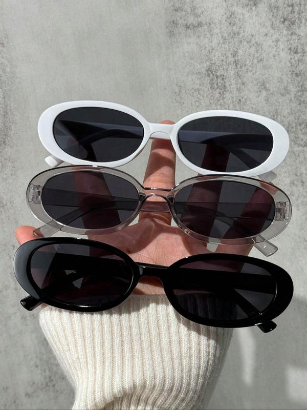 Unisex Vintage Cat Eye Frame Sunglasses, Trendy Casual Sunglasses for Everyday Use, Fashion Accessories for Outdoor Activities