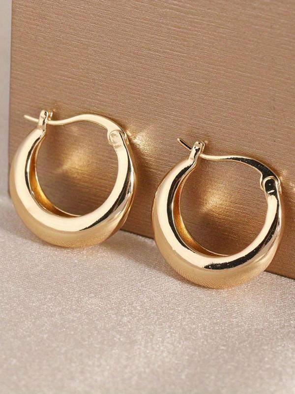 Women's Minimalist Temperament Hoop Earrings, Fashionable Earrings for Women & Girls, Trendy All-match & Exquisite Jewelry for Birthday Gift