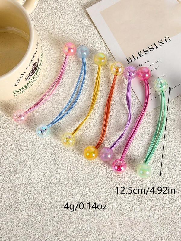 Cute Colorful Bubble Ball Design Hair Ties, 7 Counts High Stretch Hair Ties, Fashion Hair Accessories for Women & Girls