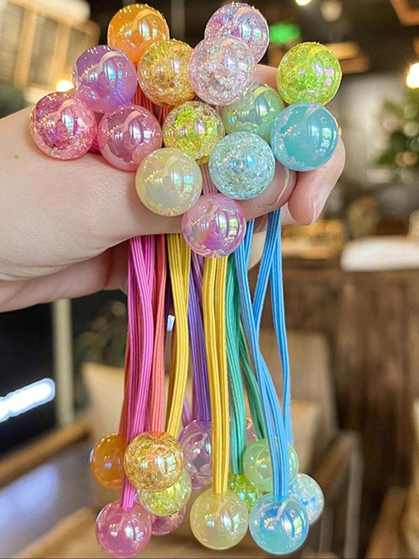 Cute Colorful Bubble Ball Design Hair Ties, 7 Counts High Stretch Hair Ties, Fashion Hair Accessories for Women & Girls