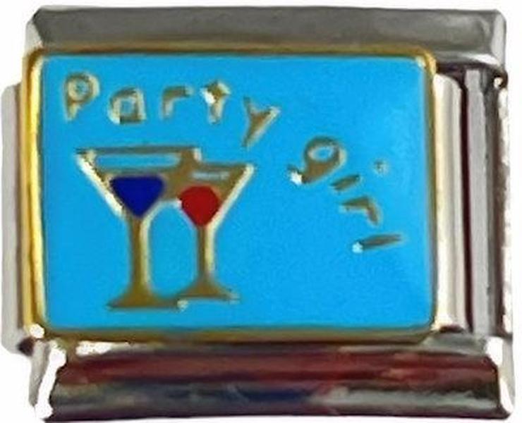 Italian Charm Link 9mm Party Girl Martini Charm