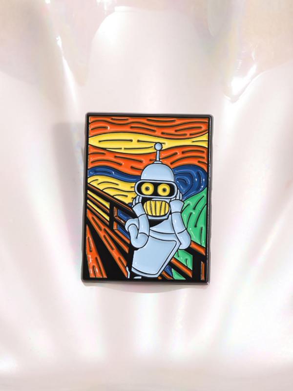 Creative Cartoon Robot Design Brooch Set, Fashionable Enamel Pin Suitable for Backpacks, Jeans, Scarves, Hats Decoration, Trendy All-match & Exquisite Brooch for Birthday Gift