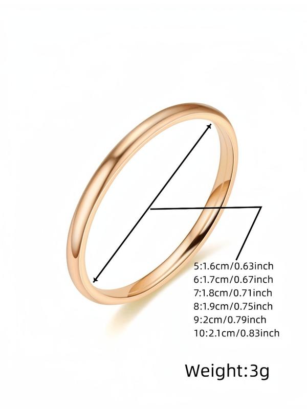 Simple Solid Color Round Shaped Alloy Ring, New Fashion Accessories for Women & Girls, Trendy All-match & Exquisite Jewelry for Birthday Gift