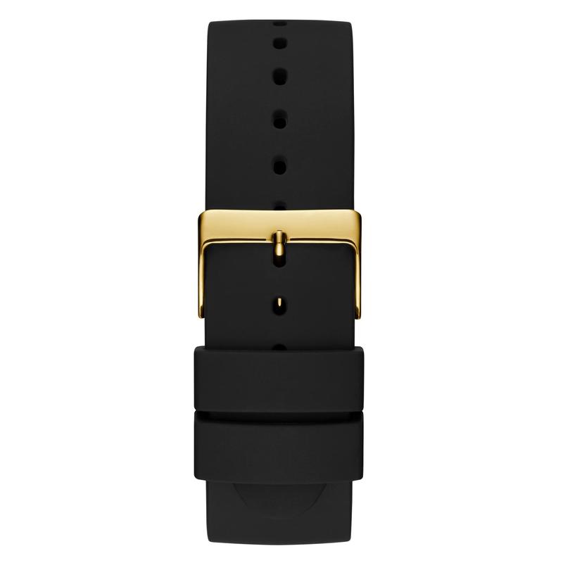 GUESS Male Black and Gold-Tone Analog Watch