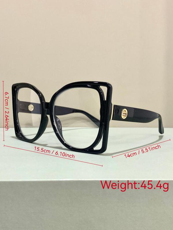 Unisex Simple Style Plain Color Square Frame Eyeglasses, Trendy Casual Anti Blue-ray Eyeglasses for Everyday Use, Fashion Accessories for Outdoor Activities