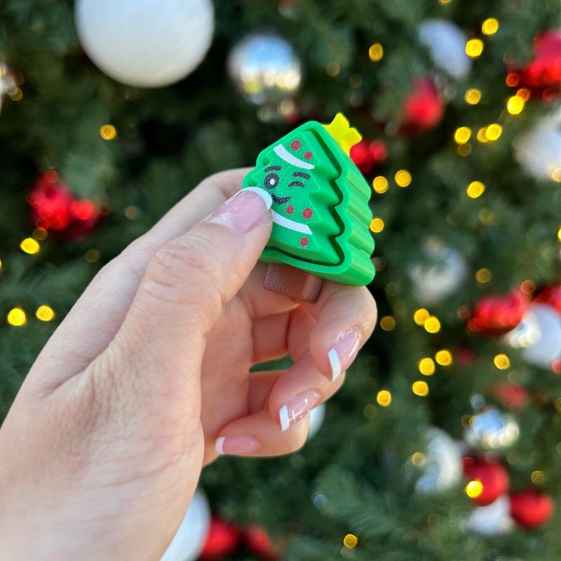 Christmas Tree Fidget Keychain Clicker