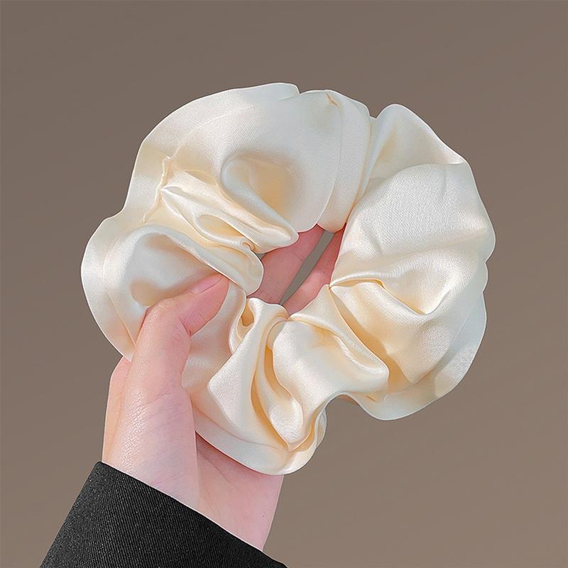 Loveline(1Pc As Gift)Satin Scrunchies Women Elastic Hair Band Simple Large Intestine Ring Hair Accessories(Do not purchase separately)