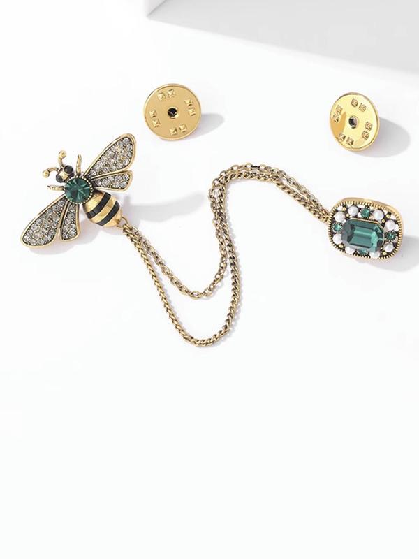 Rhinestone Decorated Bee Design Brooch,  Exquisite Clothes Brooch for Women & Girls for Daily Clothing Decor, Trendy Temperament Brooch for Birthday Gift