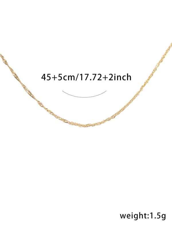 Elegant Stainless Steel Chain Necklace, Glitter Design Clavicle Chain Necklace, Fashion Jewelry Accessories for Women As Gift