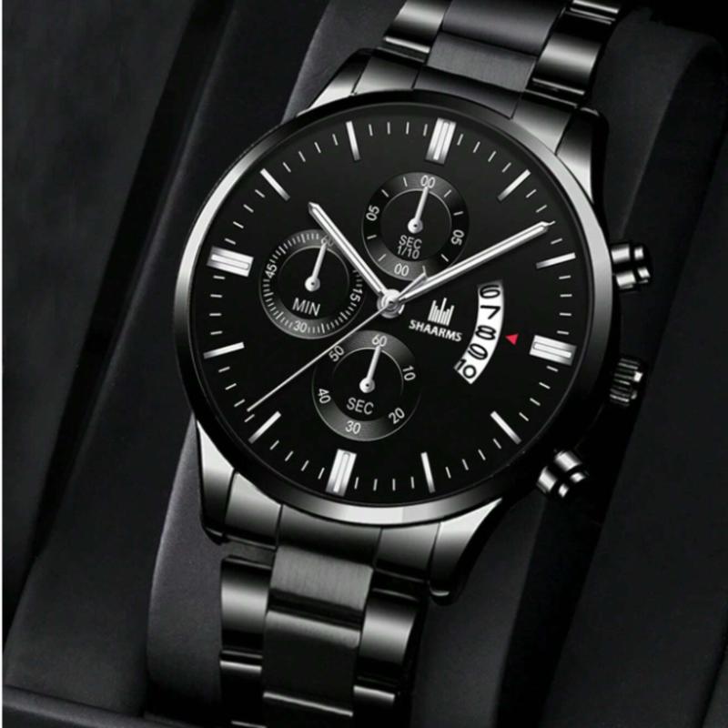 Men's Triple Dial Date Quartz Watch for Daily Life and School Students - Gift for Men