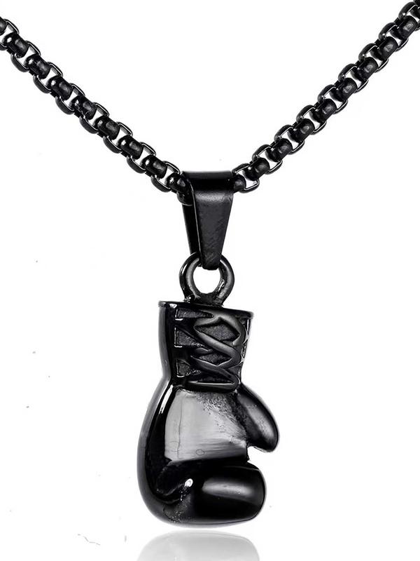 Men's Fashion Creative Fitness Boxing Glove Design Pendant Necklace, Punk Style Sports Necklace for Men for Daily Decoration, Trendy All-match & Exquisite Jewelry for Birthday Gift without Box