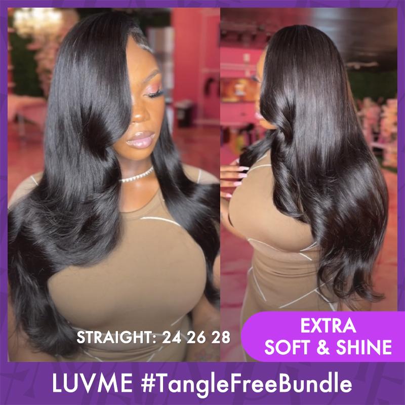 LUVME Upgraded 13A 100%  Virgin Remi Human Hair (100+ -5g) Dye. Perm. High-End Salon Hair Body Wave Deep Wave Silky Straight Bundle