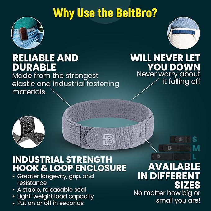 BeltPro For Women No Buckle Elastic Belt   Fits 1 Inch Belt Loops, Easy To Use