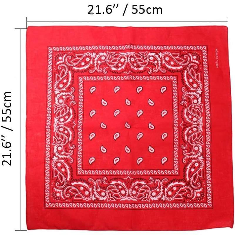 3 Pack Pure Cotton Paisley Pattern Bandanas Face Mask Square Scarf Headwear