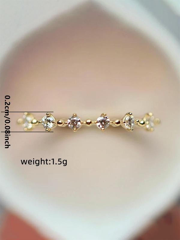 Fashion Rhinestone Decorated Stackable Promise Ring,  Elegant Wedding Engagement Bridal Rings Jewelry Gift for Women, Casual Jewelry for Party, Daily Clothing Decor Fall