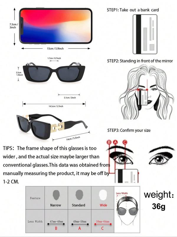 Unisex Vintage Square Frame Sunglasses, Trendy Casual Sunglasses for Travel & Daily Use, Fashion Back To School Accessories for Outdoor Activities