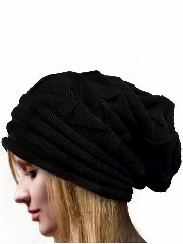 Solid Color Knitted Beanie Hat, Fashionable Warm Outdoor Loose Knitted Hat for Women & Men, Casual Trendy Accessories for Daily Life