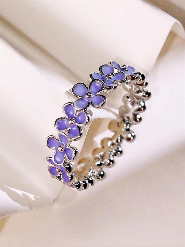 Fashion Flower Design Cuff Ring, Rings for Women, Elegant Women's Accessories for Wedding & Engagement, Casual Matching Jewelry for Party, Daily Clothing Decor, Trendy All-match & Exquisite Jewelry for Birthday Gift