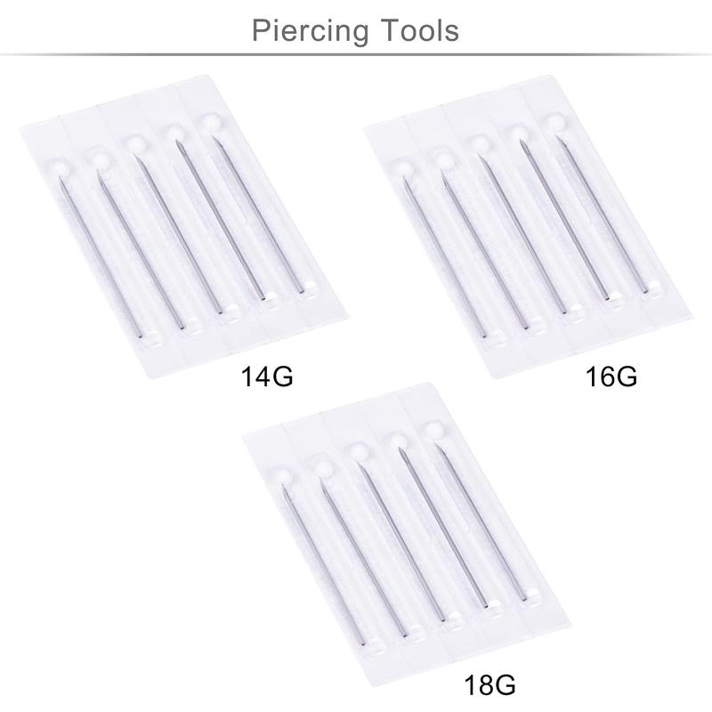 76PCS Clear Piercing Kit Retainer,14G 16G 18G Piercing Needles for Nose Septum Flexible Bioflex Plastic Cartilage Helix Daith Rook Tragus Nipple Piercing Piercing Kit