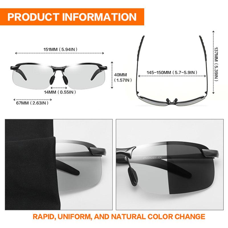 2 PAIRS Men Day Night Vision Glasses Driving Sunglasses Polarized Male Change Color Sun Glasses Driver's Eyewear