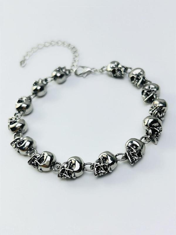 Punk Style Skull Design Bracelet, Fashion Jewelry for Party, Daily Clothing Decor, Trendy All-match & Exquisite Jewelry for Birthday Gift