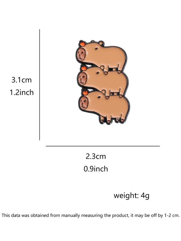 Cute Cartoon Capybara Design Brooch, Fashion Alloy Badge for Women & Men, Enamel Pin Suitable for Backpacks, Jeans, Scarves, Hats Decoration