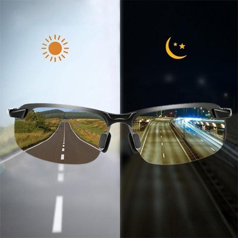 2 PAIRS Men Day Night Vision Glasses Driving Sunglasses Polarized Male Change Color Sun Glasses Driver's Eyewear